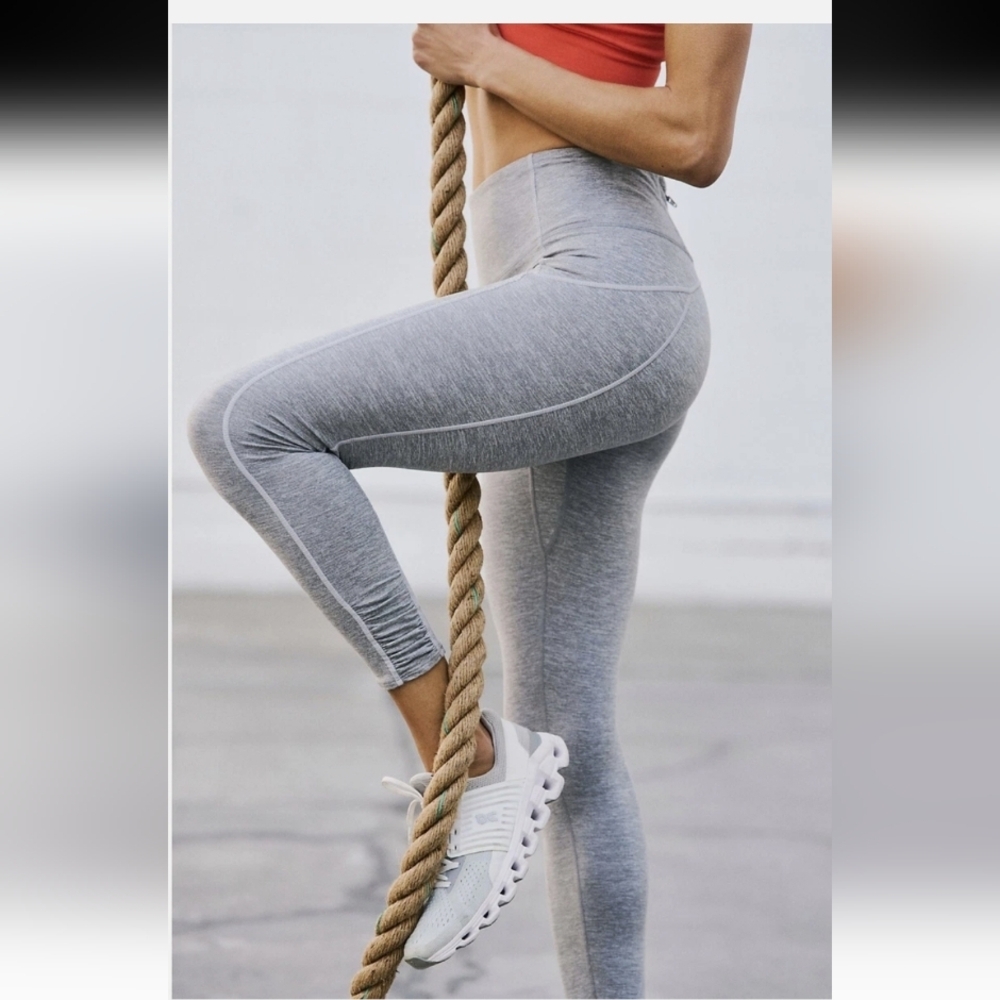 Free People Movement Legging High Rise 7/8 Youre A Peach Gray Reflect Size Small
